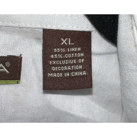 Cubavera Men's XL White Button Up Shirt Short Sleeve Linen Cotton - Picture 10 of 11